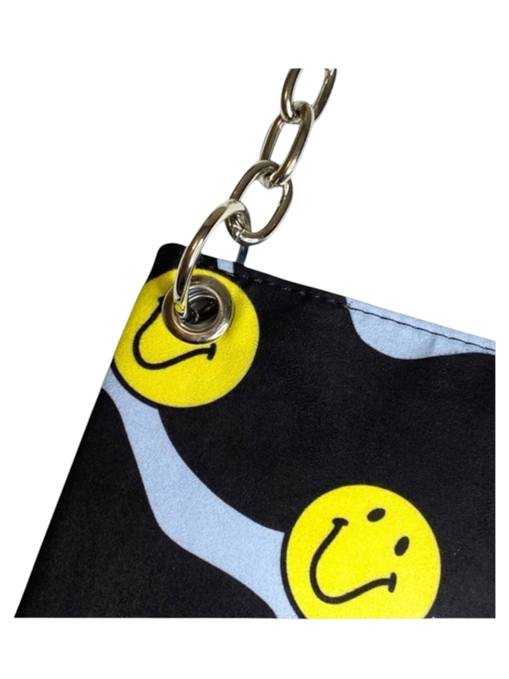 VHTF: new Valfre ☻︎ Serotonin Smiley Face Bag ☻︎ Chain Strap ☻︎ Black Faux Suede - Picture 8 of 16